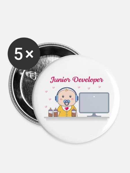Junior Developer - Buttons klein 25 mm (5er Pack) - Weiß