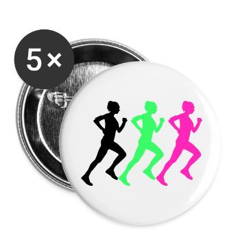 woman running - Buttons small 1''/25 mm (5-pack) - white - Front
