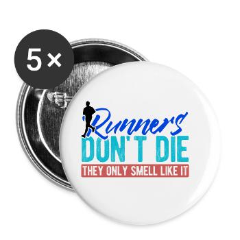 Läufer Joggen - Buttons klein 25 mm (5er Pack) - Weiß - Vorne