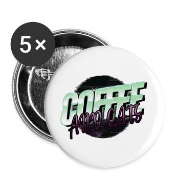 boire du café du matin cadeau anniversaire - Lot de 5 petits badges (25 mm) - blanc - Devant