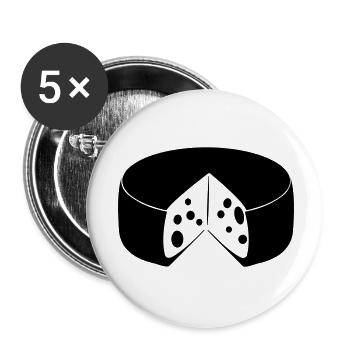 Cheese with cut out - Buttons small 1''/25 mm (5-pack) - white - Front