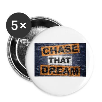 Chase that dream saying lettering Graffiti - Buttons small 1''/25 mm (5-pack) - white - Front