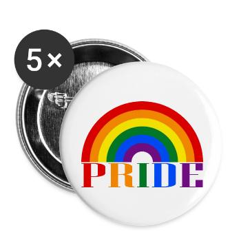 Arc-en-ciel de la fierté - Lot de 5 petits badges (25 mm) - blanc - Devant