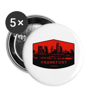Écusson de la ligne de Francfort Rouge Noir - Lot de 5 petits badges (25 mm) - blanc - Devant