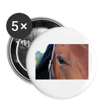 Oeil de cheval - Lot de 5 petits badges (25 mm) - blanc - Devant