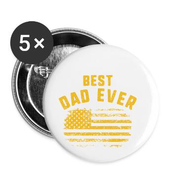 Vatertag Bester Vater aller Zeiten Amerikanische Flagge Patriotisch - Buttons klein 25 mm (5er Pack) - Weiß - Vorne