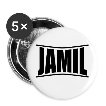 T-Shirt Jamil T-Shirt Name Geschenkidee - Buttons klein 25 mm (5er Pack) - Weiß - Vorne