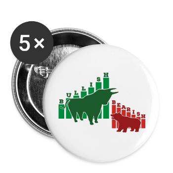 Bullish, Bearish… Buy and hold - Buttons klein 25 mm (5er Pack) - Weiß - Vorne