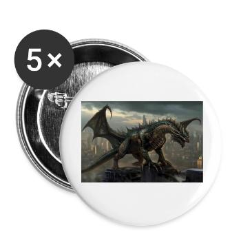 Dragon 3 - Buttons klein 25 mm (5er Pack) - Weiß - Vorne