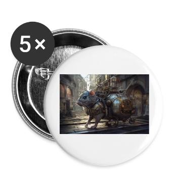 Ratte City - Buttons klein 25 mm (5er Pack) - Weiß - Vorne