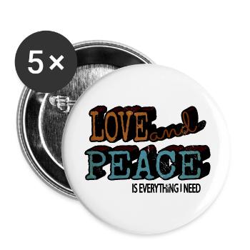 hippy happy 60s peace jokes quote fun geek hippie - Buttons small 1''/25 mm (5-pack) - white - Front