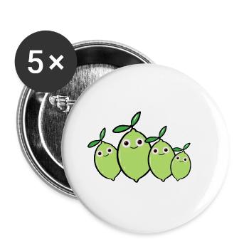 familie,limonen,familie,limone, comic - Buttons klein 25 mm (5er Pack) - Weiß - Vorne
