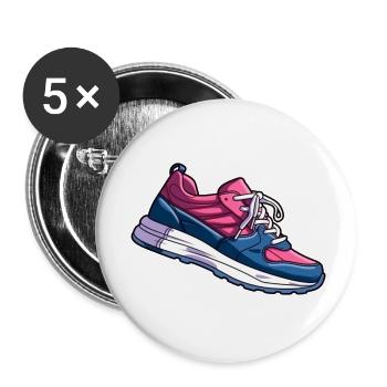 Bi Pride Shoes - Buttons small 1''/25 mm (5-pack) - white - Front