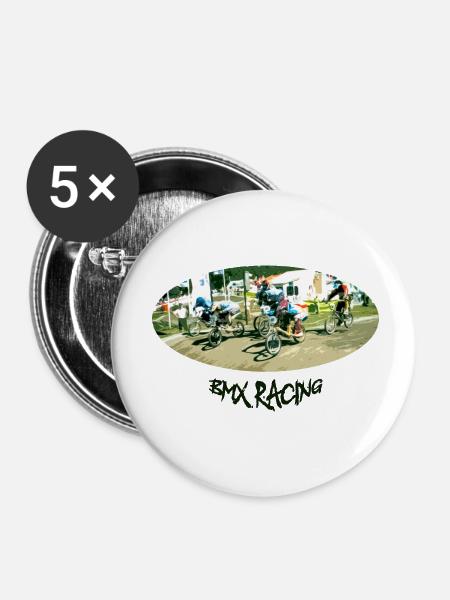 BMX (Begriffsklärung - Buttons klein 25 mm (5er Pack) - Weiß