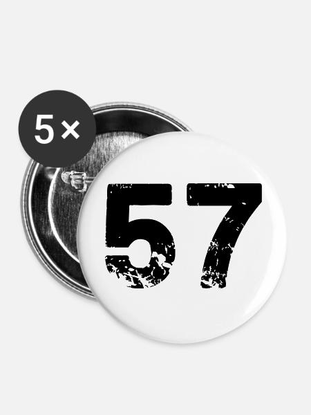 57 - Buttons klein 25 mm (5er Pack) - Weiß