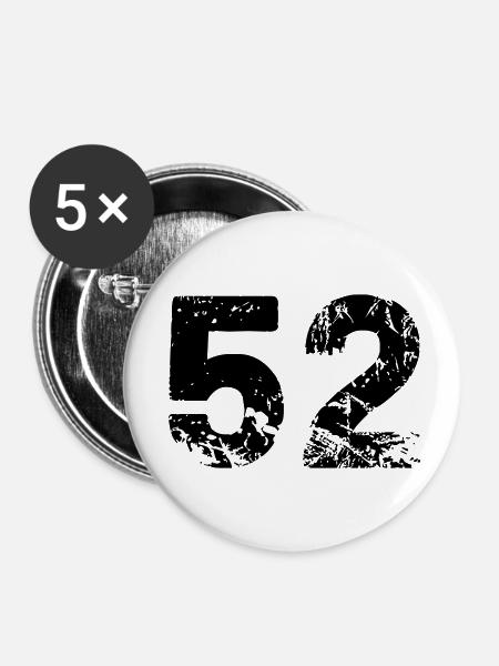 52 - Buttons klein 25 mm (5er Pack) - Weiß