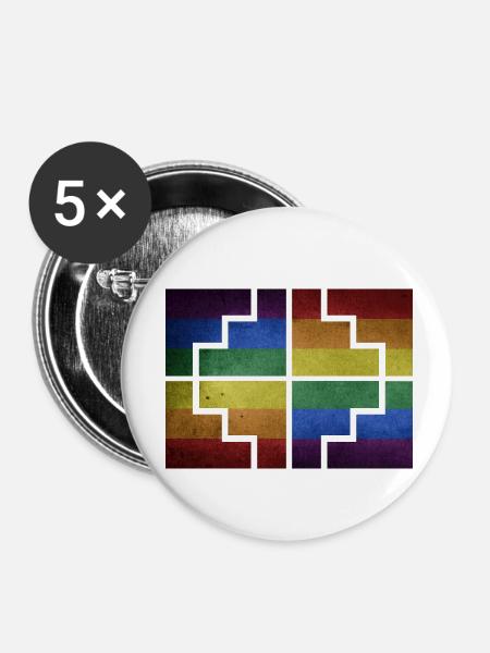 Geometrie - Buttons klein 25 mm (5er Pack) - Weiß