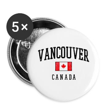 Vancouver, Canada flag - Buttons small 1''/25 mm (5-pack) - white - Front