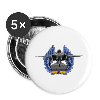 F-35 Lightning II - Buttons klein 25 mm (5er Pack) - Weiß - Vorne