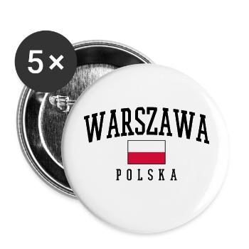 Warsaw - Warszawa - Buttons small 1''/25 mm (5-pack) - white - Front
