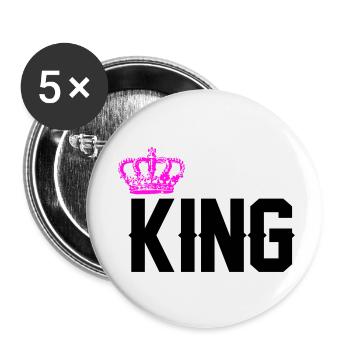King - Buttons small 1''/25 mm (5-pack) - white - Front