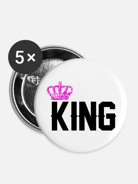 king - Buttons klein 25 mm (5er Pack) - Weiß
