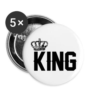 Roi - Lot de 5 petits badges (25 mm) - blanc - Devant