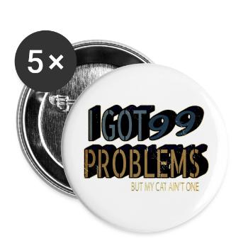 Gift Idea Guenon Funny Pet Black Cat Owner - Buttons small 1''/25 mm (5-pack) - white - Front