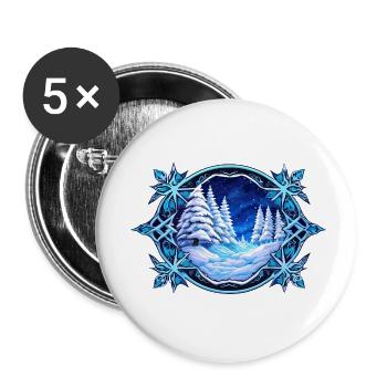 Arbres d’hiver - Lot de 5 petits badges (25 mm) - blanc - Devant