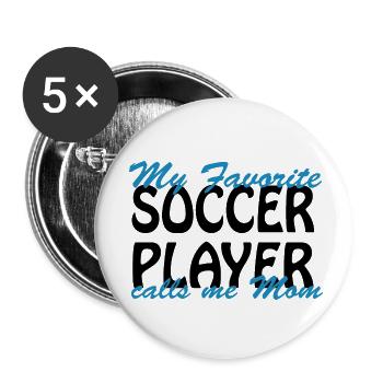 Fußball Soccer - Buttons klein 25 mm (5er Pack) - Weiß - Vorne