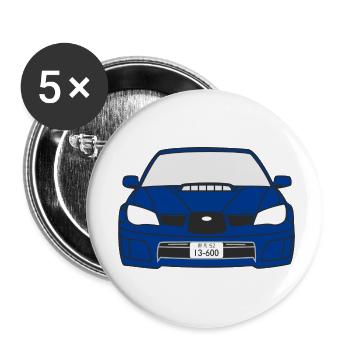 Impreza Hawkeye WRX STI blauer Glimmer - Buttons klein 25 mm (5er Pack) - Weiß - Vorne