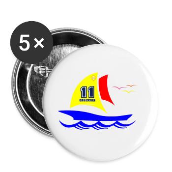 voilier gruissan occitanie - Lot de 5 petits badges (25 mm) - blanc - Devant