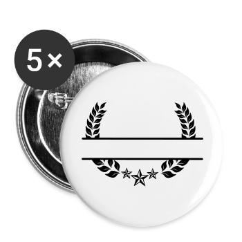 Couronne de laurier sous trois étoiles - Lot de 5 petits badges (25 mm) - blanc - Devant