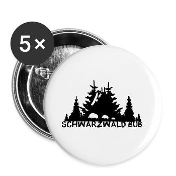 bub ,schwarzwald ,Jäger,wald,schwarzwald bub - Buttons klein 25 mm (5er Pack) - Weiß - Vorne
