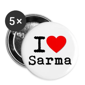 i love sarma - Buttons klein 25 mm (5er Pack) - Weiß - Vorne