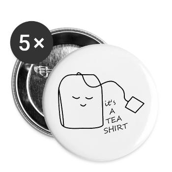 Chemise TEA - Lot de 5 petits badges (25 mm) - blanc - Devant