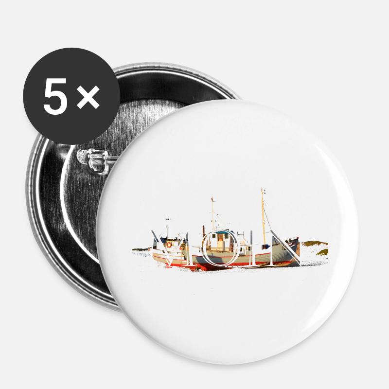 Coupeur - Lot de 5 petits badges (25 mm) - blanc