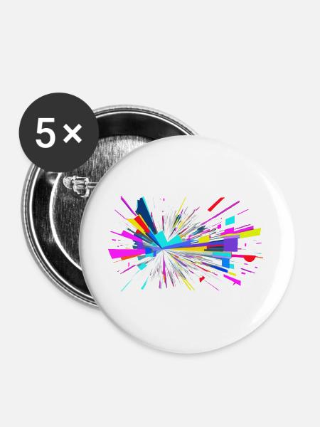 Farben boomen - Buttons klein 25 mm (5er Pack) - Weiß