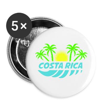 costa rica - Buttons klein 25 mm (5er Pack) - Weiß - Vorne
