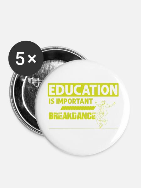 bildung breakdance - Buttons klein 25 mm (5er Pack) - Weiß