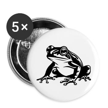 Frosch Amphibie Kröte - Buttons klein 25 mm (5er Pack) - Weiß - Vorne