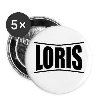 T-Shirt Name Loris T-Shirt Geschenkidee - Buttons klein 25 mm (5er Pack) - Weiß - Vorne