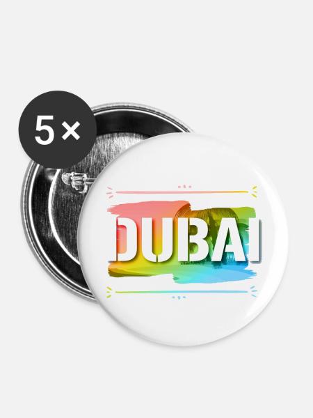 Dubai - Buttons klein 25 mm (5er Pack) - Weiß