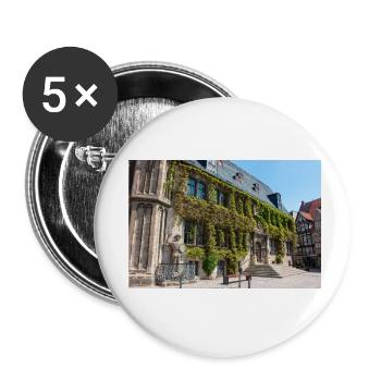 Rathaus Quedlinburg Sachsen-Anhalt - Buttons klein 25 mm (5er Pack) - Weiß - Vorne