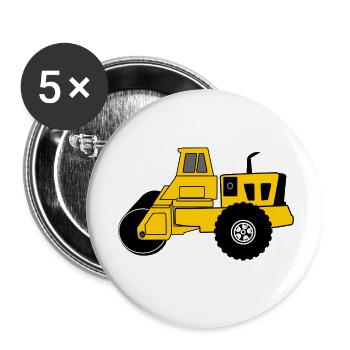Yellow Roller machine - Buttons small 1''/25 mm (5-pack) - white - Front
