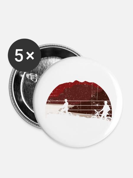Sunset Riders Silhouette - Buttons klein 25 mm (5er Pack) - Weiß