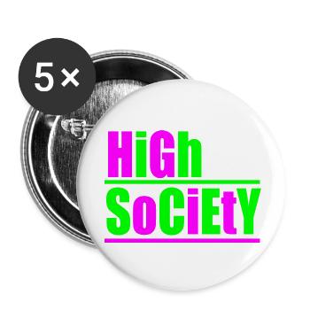 haute société rave techno design - Lot de 5 petits badges (25 mm) - blanc - Devant