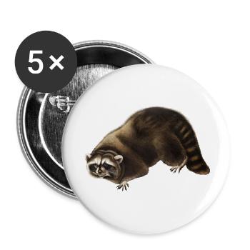 Racoon - Buttons small 1''/25 mm (5-pack) - white - Front