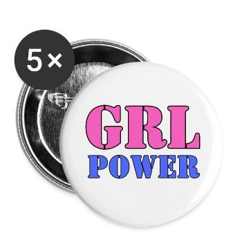 Le pouvoir des filles - Lot de 5 petits badges (25 mm) - blanc - Devant