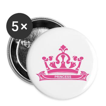 Princess in Pink - Buttons small 1''/25 mm (5-pack) - white - Front